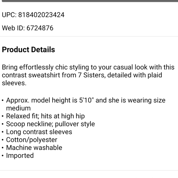 ❣ Seven sisters juniors mixed media sweatshirt - Picture 2 of 4